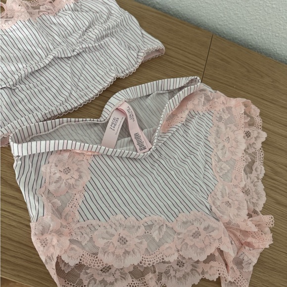 Victoria's Secret Pink and White Lace Pajama Set - Picture 6 of 6